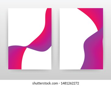 Purple, red waved textile design for annual report, brochure, flyer, poster. Red waved shape on white background vector illustration for flyer, leaflet, poster. Abstract A4 brochure template.