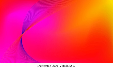 Purple red and yellow gradient mesh abstract background decorated with red purple blended lines nice for wallpaper or banner