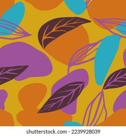 Purple Repeated Elegant Beautiful Monstera Set Vector. Vivid Repetitive Nature Beauty Branch Template Pattern. Pink Seamless Summer Plant Decor Background.