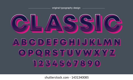 Purple Retro Bold Custom Typography Artistic Font