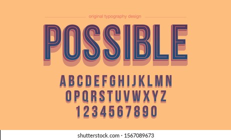 Purple Retro Bold Shadow Typography Artistic Font Design