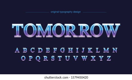 Purple Retro Chrome Sports Gaming Metallic Typography Artistic Font Design