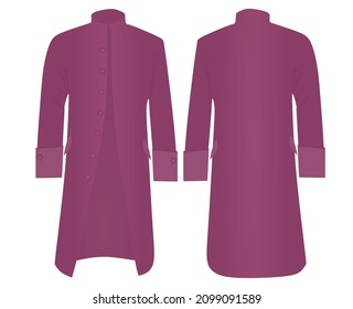 Purple retro coat. vector illustration