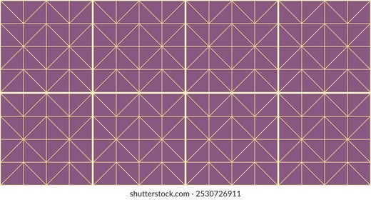 Purple rhombus seamless geometric pattern with white outline. Perfect for printing, design backgrounds, wallpaper and tiles, gift wrapping