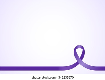 Purple ribbon for design background template with copy space.