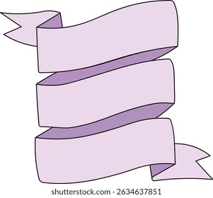 purple ribbon flag design vector