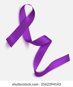 Purple ribbon for general cancer awareness, lupus awareness, drug overdose, domestic violence, Alzheimer's disease and Hodgkin's disease symbol.
