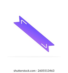 purple ribbon icon, flat colored vector. modern and minimalist design