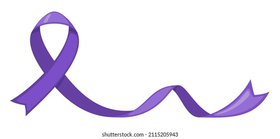 Purple ribbon icon in flat style isolated on white background.