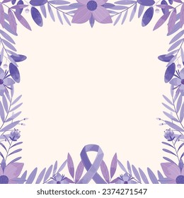 Purple Ribbon Illustration Frame Background