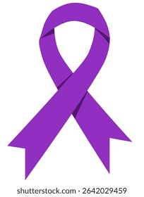 Purple ribbon. Leprosy disease illustration. World leprosy day concept 