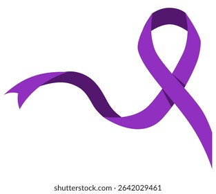 Purple ribbon. Leprosy disease illustration. World leprosy day concept 