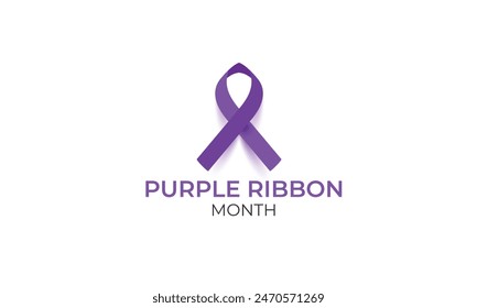 Purple Ribbon month. background, banner, card, poster, template. Vector illustration.