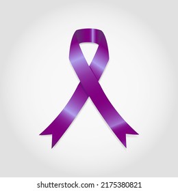 Purple ribbon as symbol dementia awareness Vector eps 10