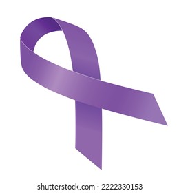 Purple Ribbon. Symbol of National Cancer Awareness Day.