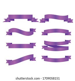 Purple ribbon symbolizing cancer survivors, gynecological cancer. Violet ribbon vector