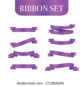 Purple ribbon symbolizing cancer survivors, gynecological cancer. Violet ribbon vector