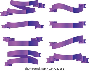 Purple ribbon symbolizing cancer survivors, gynecologic cancer. Violet ribbon vector