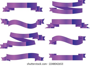 Purple ribbon symbolizing cancer survivors, gynecologic cancer. Violet ribbon vector