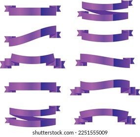 Purple ribbon symbolizing cancer survivors, gynecologic cancer. Violet ribbon vector