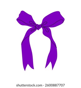 Purple ribbon tied in a bow, perfect for gifts, decorations, and crafts throughout the year