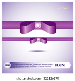 Purple ribbon. Vector