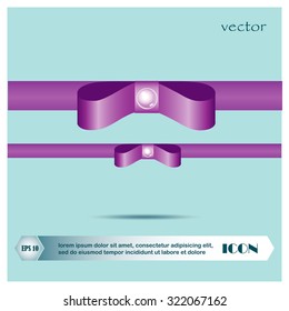 Purple ribbon. Vector