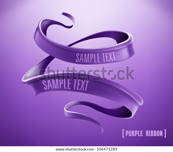 Purple Ribbon Vector Stock Vector (Royalty Free) 106471289