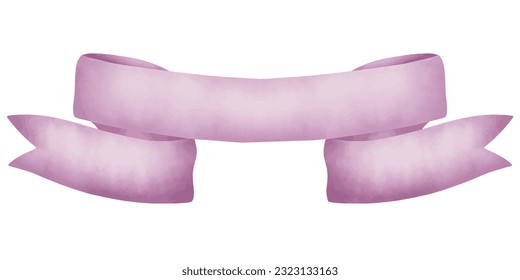 Purple ribbon vector element silk ribbon