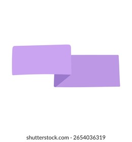 Purple ribbon. Vector hand drawn design. Flat illustration on white background.