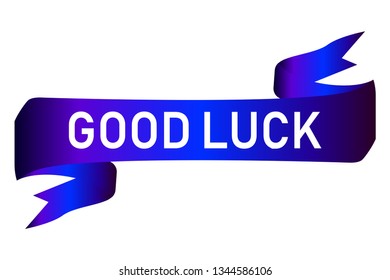 Purple Ribbon With Word Good Luck