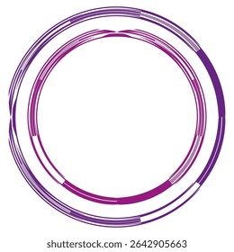 Forma de anel roxo. Forma de gradiente circular. Elemento de borda mínimo. Quadro redondo vetorial.