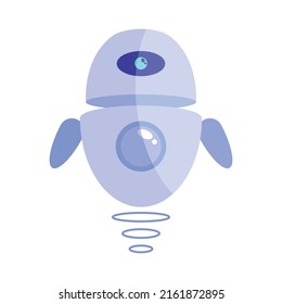 purple robot floating future icon