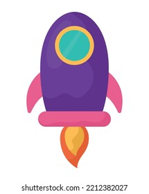 Purple Rocket Design Over White