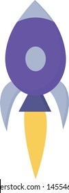 violette Raketenfliege, Illustration, Vektorgrafik auf weißem Hintergrund.