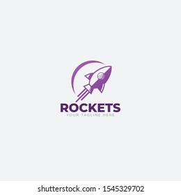 purple Rocket and golf logo designs modern sport