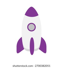 purple rocket on white background