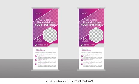 Purple Roll Up Banner template vector design . ,standy design , display,advertisement ,
 flyer design
Color tri fold business brochure design template .