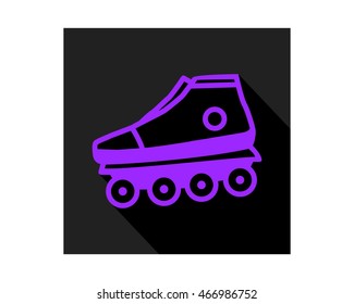 purple roller skates shoes icon sports equipment tool utensil image vector