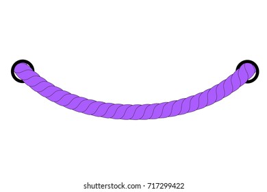 Purple Rope out from hole, Isolated on White
