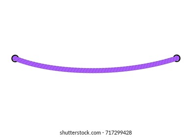 Purple Rope out from hole, Isolated on White
