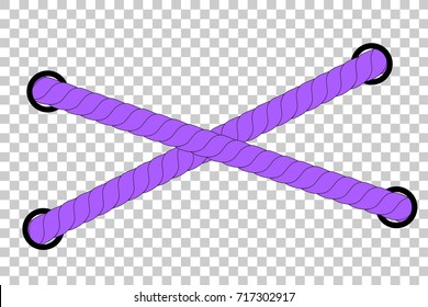 Purple Rope out from hole, at Transparent Effect Backgound

