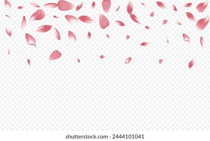 Purple Rosa Vector Transparent Background. Apple Fall Texture. Floral Blow Backdrop. Blossom Wallpaper Cover. White Confetti Isolated Card.