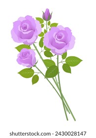 purple rose bouquet vector illustration