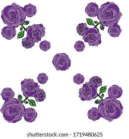 Violett-Rose-Muster Muster-Design-Eckmuster für die Produktstruktur, Tapeten und andere Verwendung