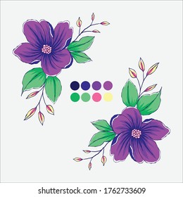 Purple Rose Flower Vector Art
