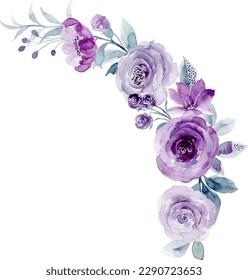 Flor de rosa morado color agua ramo para fondo, boda, tela, textil, saludo, tarjeta, papel pintado, banner, pegatina, decoración, etc.