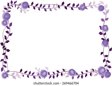 purple rose with leaf border