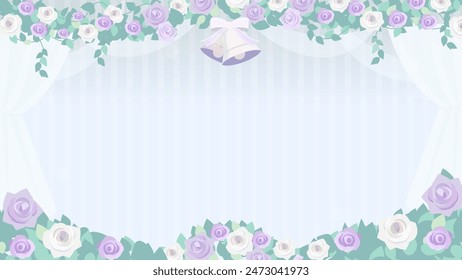 Purple Roses and Bells Background Web graphics	