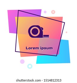 Purple Roulette construction icon isolated on white background. Tape measure symbol. Color rectangle button. Vector Illustration